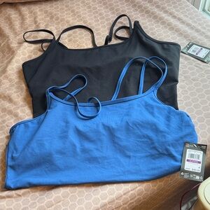 Under Armour Black and Blue Tank Tops